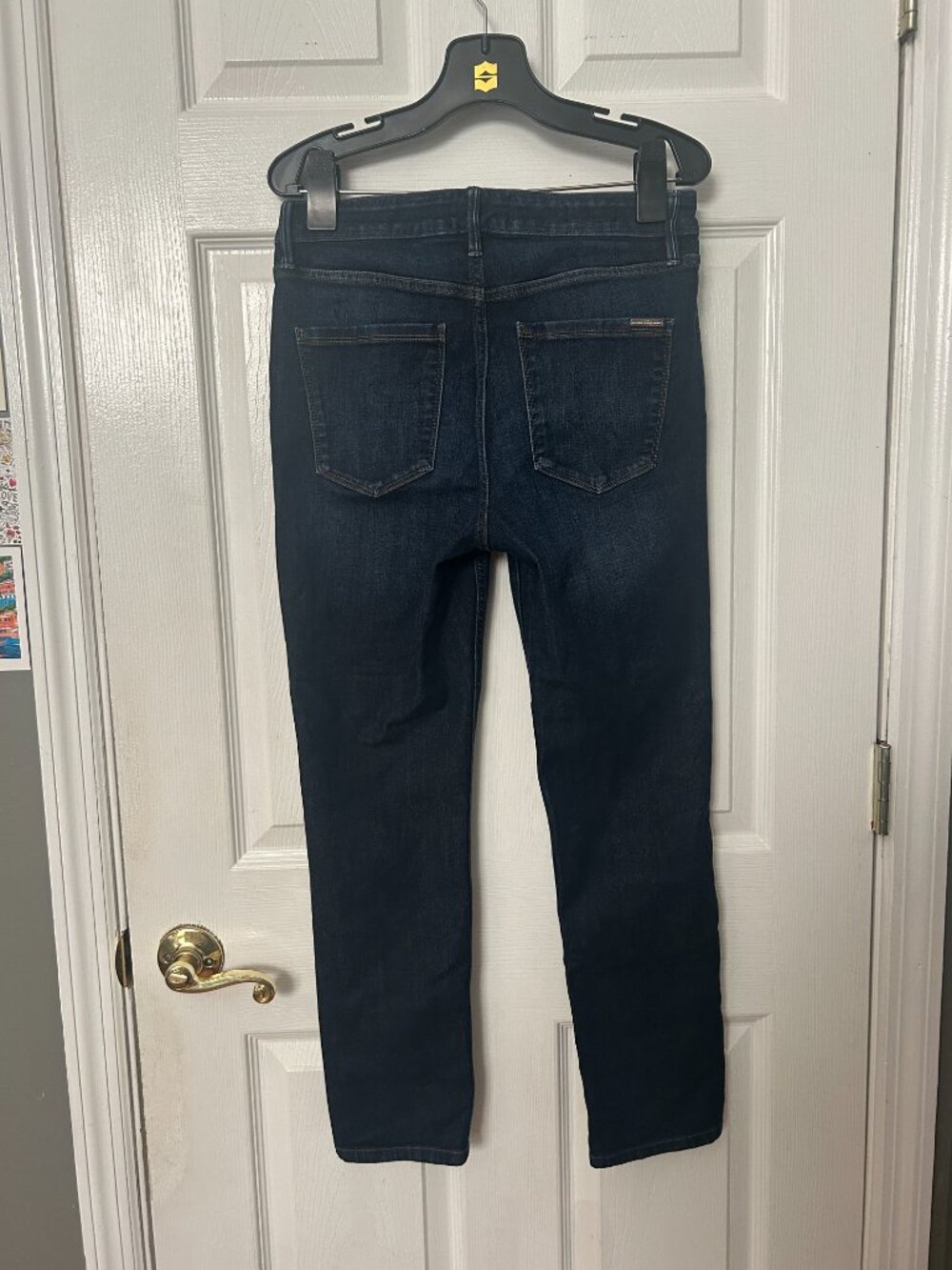 White House Black Market Straight Leg Jeans Women's Size 6 Dark Blue High Rise - Picture 2 of 4
